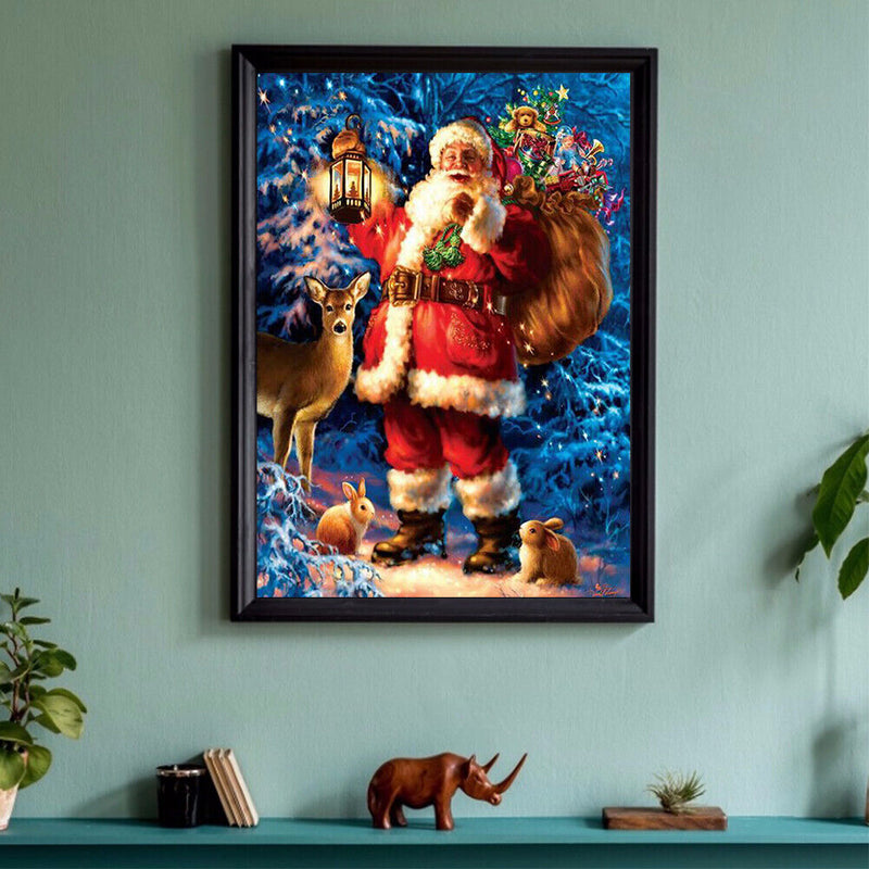 5D DIY Diamond Painting Santa Claus Full Round Rhinestone Home Wall Art Picture