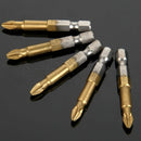 5pcs 50mm Long Magnetic Phillips Head Cross Hex S2 Steel Screwdriver Bits Set