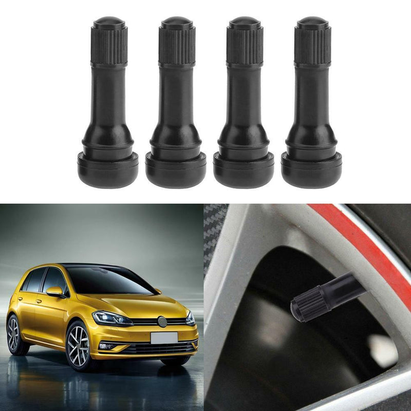 4pcs TR438 Snap-in Rubber Tubeless Tire Car Wheel Tyre Valves with Dust Cap
