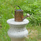 LED Solar Kettle Light Wrought Iron Hollow Flower Water Can Fairy Lamp (A) Newly