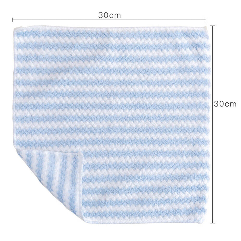 Microfiber Towel Absorbent Kitchen Cleaning Cloths Dish Rag (Blue 30x30cm) Newly