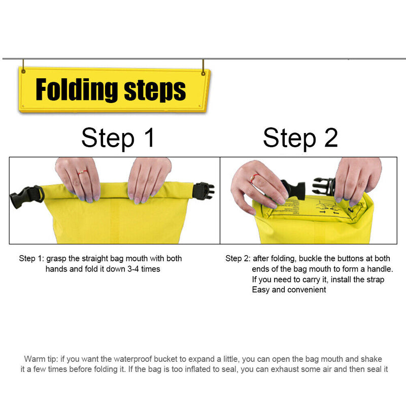 Waterproof Bucket Dry Bag Swimming Kayak Trekking Drift Sack (Yellow 20L) Newly