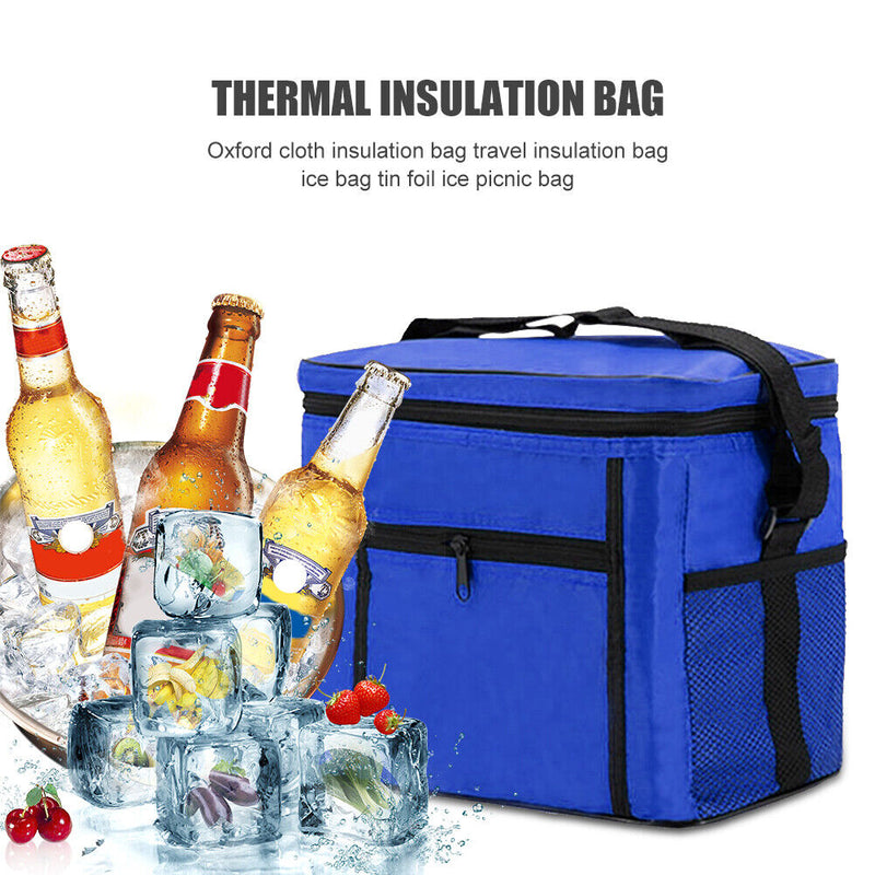 10L Outdoor Camping Picnic Cooler Thermal Tote Waterproof Oxford Cloth Lunch Bag