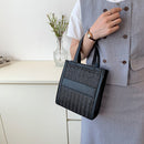 Woven Straw Totes Shoulder Bag Leather Simple Women Lady Totes Handbag Purse