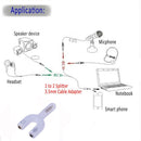 3.5mm Stereo Audio Jack Earphone Headphone 2 Way U Splitter Adapter
