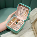 Portable Jewelry Storage Box Earrings Necklace Ring Display Case (Blue)