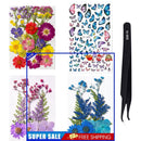 Dried Flower Material Package Real Pressed Dry Plants & Butterfly Stickers