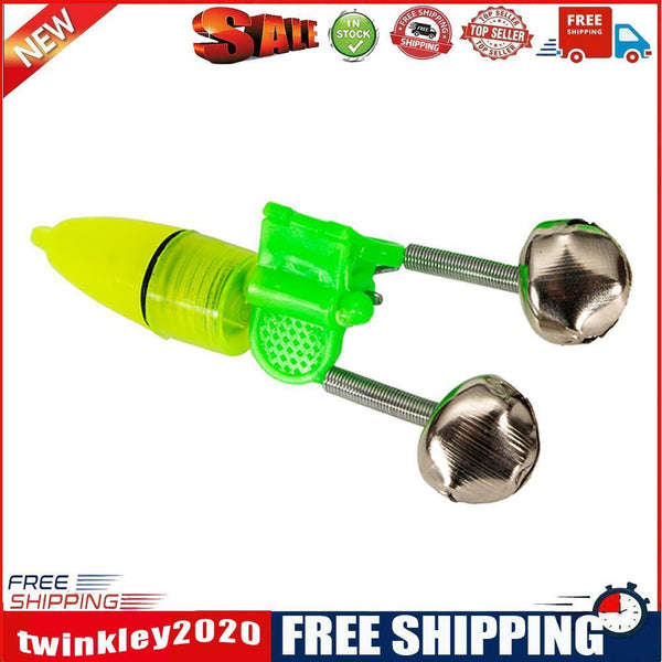 10pcs Night Fishing Rod Bite Alarm Light Bells Ring Indicator (Light Green)