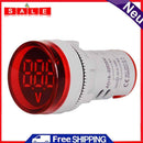 Starnearby 6-100V DC Digital Display Voltmeter Display LED Lamp Round Signalling