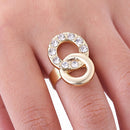 Alloy Diamond Jewelry Sets Stud Earring Ring Bracelet Necklace for Women