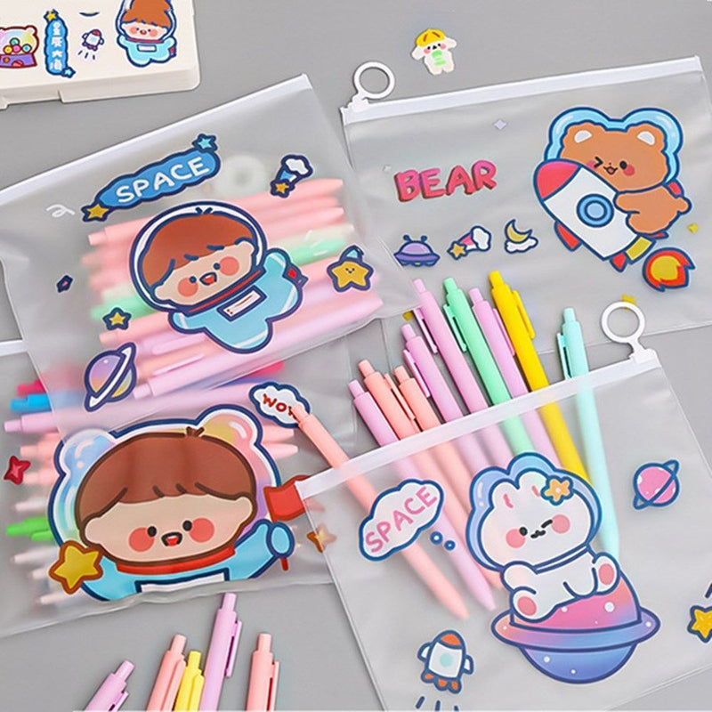 Stationery Organizer Pencil Case Ring Zipper File Bag Stationery Storage Bag