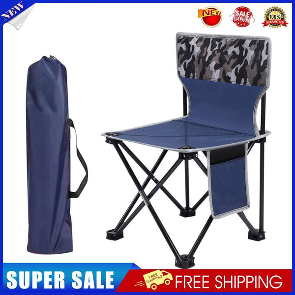 Portable Chair Folding Seat Fishing Camping Picnic Stool (Camouflage Blue)