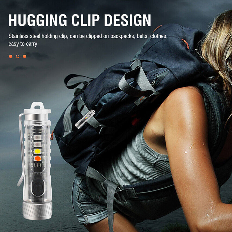 XPG2 LED Mini Flashlight Keychain UV 395nm 400lm Pocket Light (Clear White)