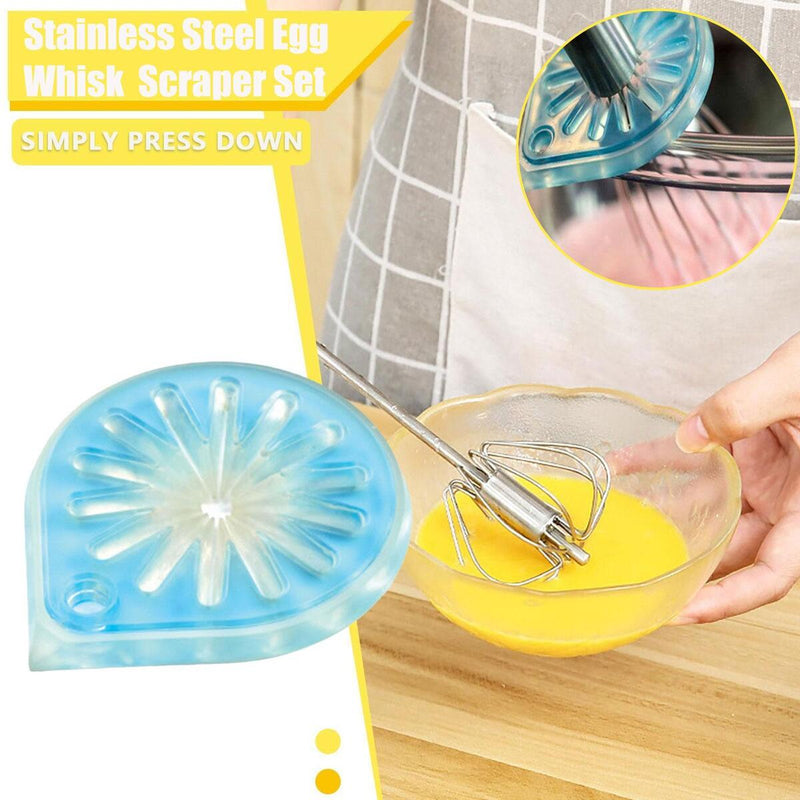 Stainless Steel Kitchen Whisk Blender With Egg Separator Silicone Scraper#
