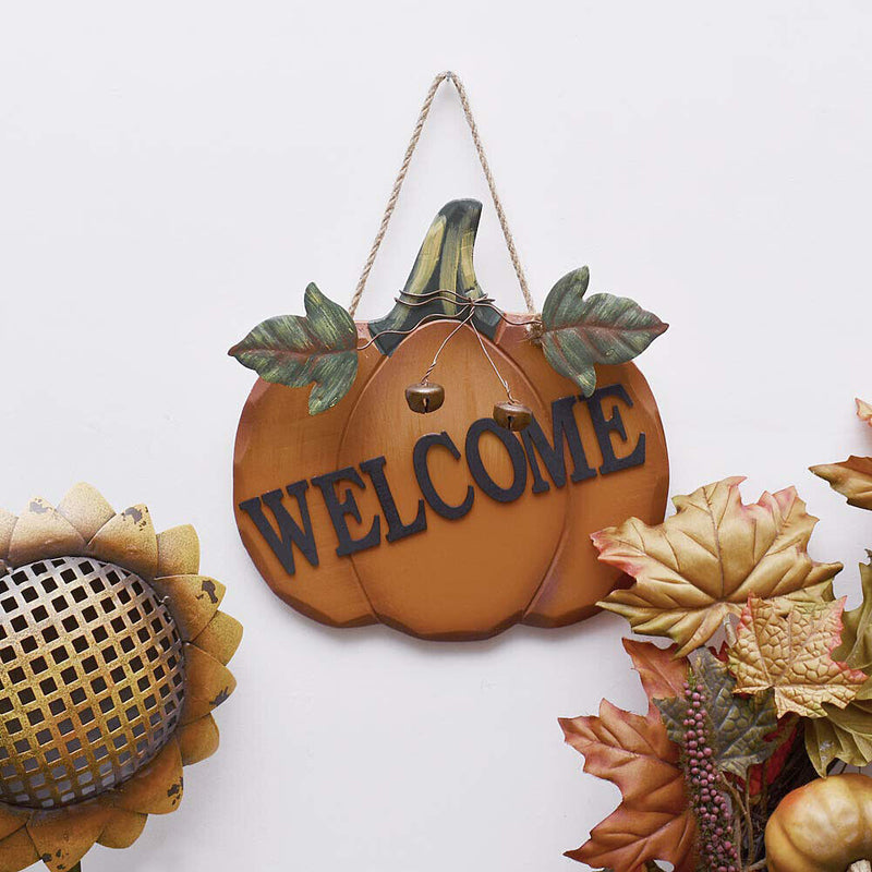 Wood Pumpkin Welcome Door Sign Home Background Wall During Living Room Decor