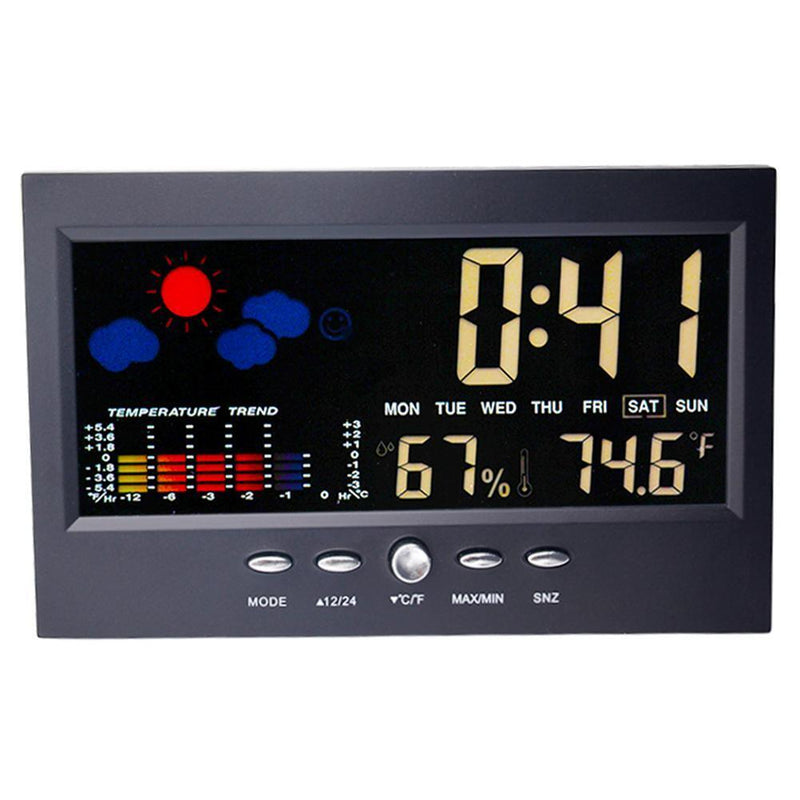 Digital Temperature Humidity Monitor Clock LCD Display Indoor Home Weather