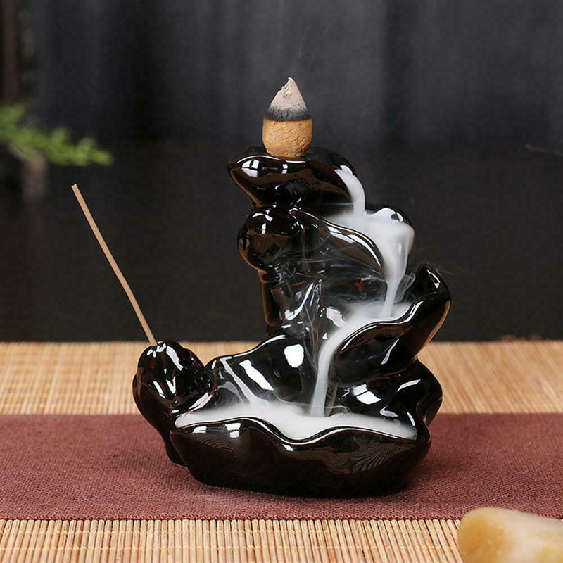 1*Perfect Ceramic Waterfall Backflow Smoke Incense Holder Burner Censer Q0 hot.