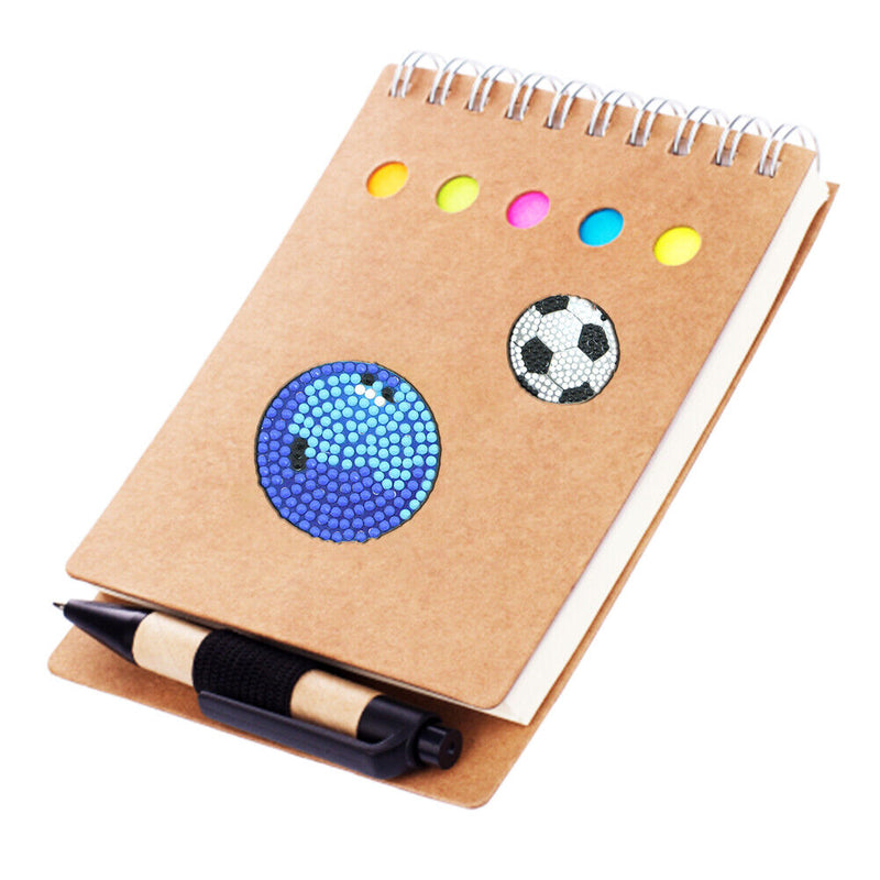 9pcs Stickers DIY Round Drill Diamond Painting Sports Ball Rhinestone Kit Newly