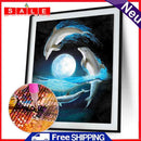 Dolphin Painting Embroidery DIY 5D Diamond Cross Stitch Home Craft Decor
