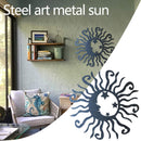 Wall Art Sun Moon Stars Decor Metal Sculpture for Indoor Outdoor (Black) Newly