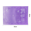 Rolling Dough Baking Mat Silicone Pizza Cake Maker Pad (Purple 40x50cm) Newly