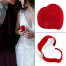 Luxury Gift Storage Cute Jewelry Box Velvet Ring Box Wedding Ring Box Red Heart