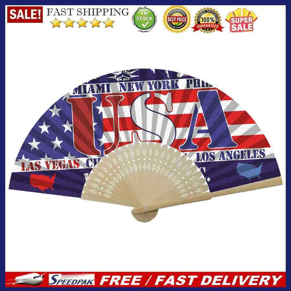 Independence Day Flag Oil Paint Folding Fan By Numbers DIY Home Decoration Gi