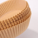 30pcs Air Fryer Steamer Paper Liners Baking Oil Paper Mat (Beige 16x4.5cm) Newly
