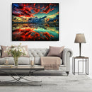 Painting By Numbers Kit DIY Red Cloud Canvas Oil Wall Art Picture Gift Orname