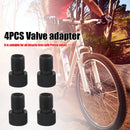 4x Presta to US Bike Tire Valve Adaptor Converter Aluminum Adapter (Black) Newly