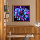 5D DIY Diamond Painting Full Round Drill Purple Flower Rhinestone Art Craft