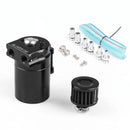 Car Baffled Oil Catch Can Tank with Air Filter Hose Fuel Reservoir (Black) Newly