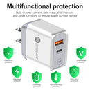 25W PD QC3.0 Mobile Phone Wall Charging USB Type C Fast Charger (White US) Newly