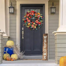 Halloween Pumpkin Wreath Harvest Decor Peony Garland Thanksgiving Floral Hoop