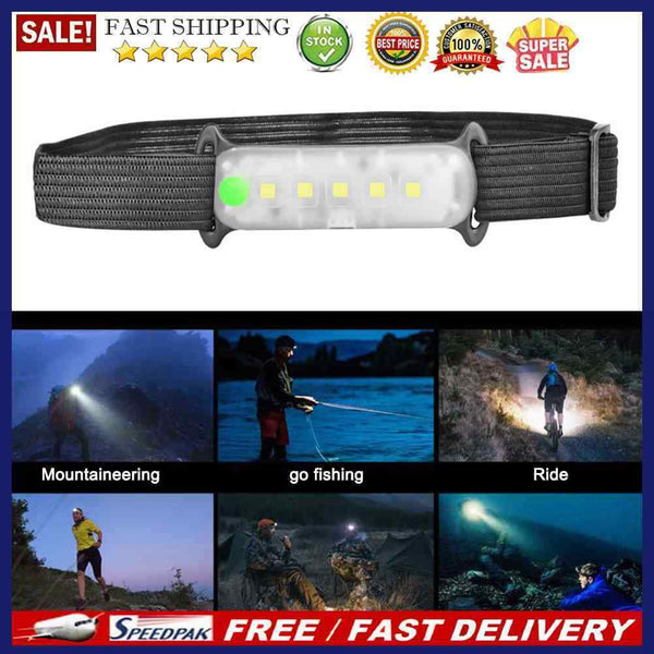 Portable Headlight Floodlight USB Rechargeable Flashlight Outdoor Fishing Lights