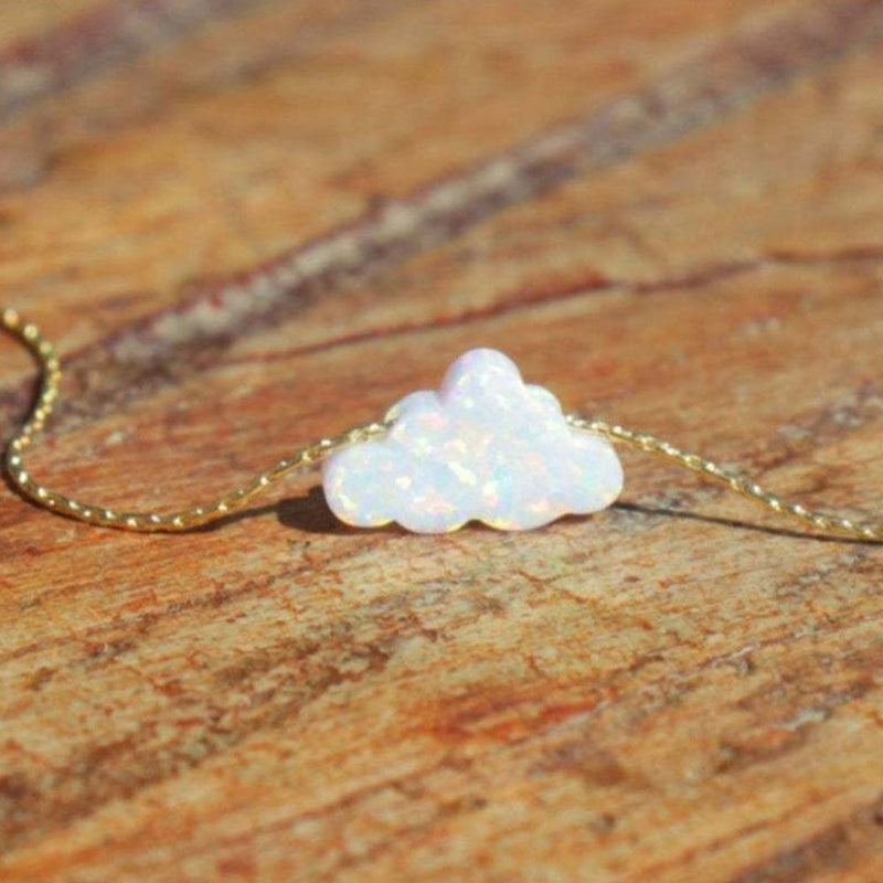 Girls Party Gifts Stainless Steel Chain White Cloud Shape Pendant Necklace