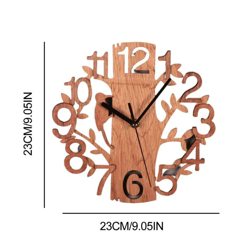 Wall Clock Tree-Shape Silent Non-Ticking Clock  Office Living Room Bedroom Decor