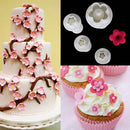 4pcs Plastic Plum Blossom Spring Fondant Cake Molds Cookies Baking Mould