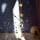 5pcs Hanging Moon Sun Heart Ball Light Catcher Crystal Outdoor Wind Chime