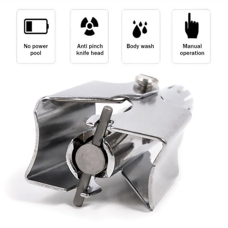 Portable Stainless Steel Manual Nose Ear Hair Trimmer Razor Manual Nasal Shaver