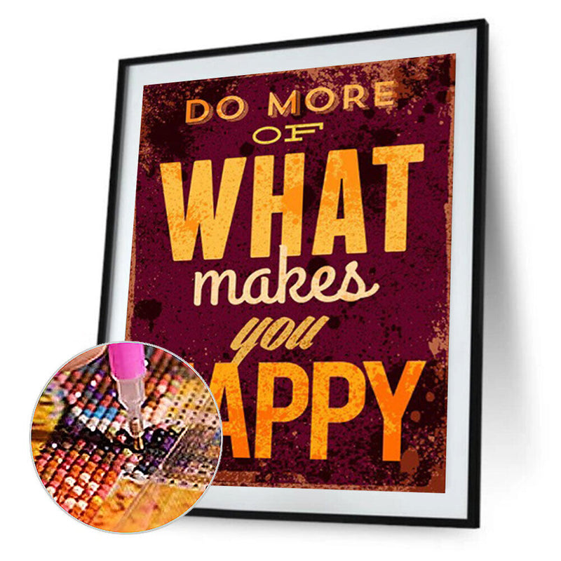 5D Diamond Painting Happy Full Round Drill Wall Rhinestone DIY Art (E1250)