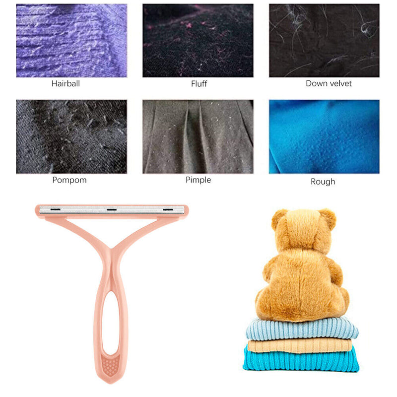 Lint Remover Pet Hair Fuzz Fabric Shaver Coat Clothes Fluff Brush (Pink)