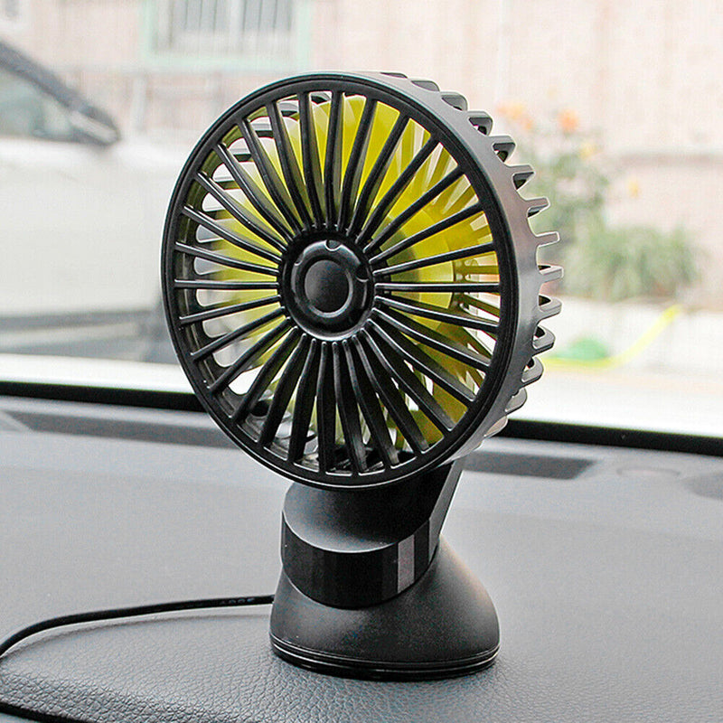 F402 Car Truck Fan with Suction Cup USB Powered 3-Speed Dashboard Desk Fan