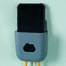 Phone Wall Mounted Box Detachable Hook Remote Control Storage USB Charge Stand