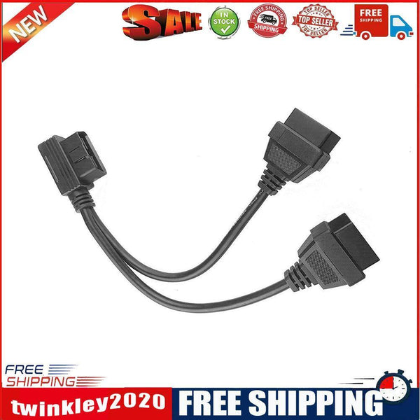 16-pin Right Angle OBD2 Splitter 1 for 2 Y Cable OBDII Extension Line(30cm)