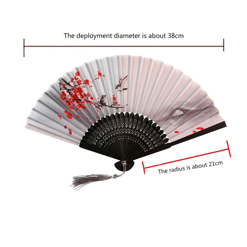 #A Chinese Style Folding Bamboo Fan Art Craft Ornaments Dance Hand Fans Supply