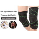 1pc Fitness Running Bandage Elastic Sports Knee Support Brace (Green M) Newly