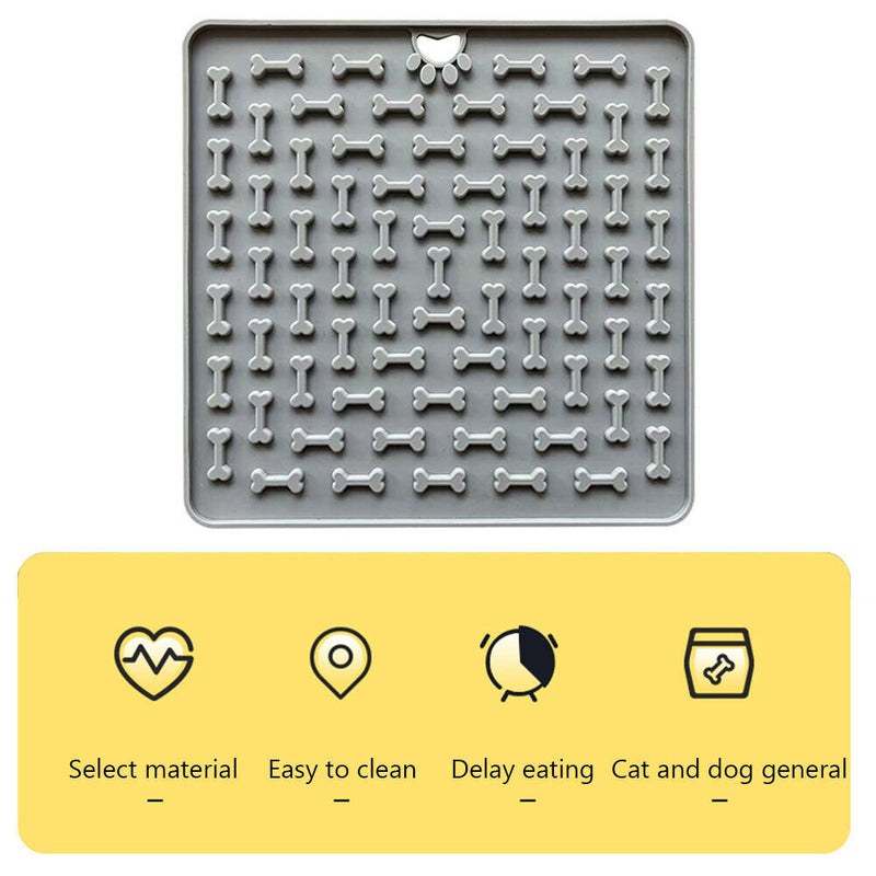 Pet Dogs Cats Slow Food Bowls Lick Mat Training Plate Silicone Treat Dispen