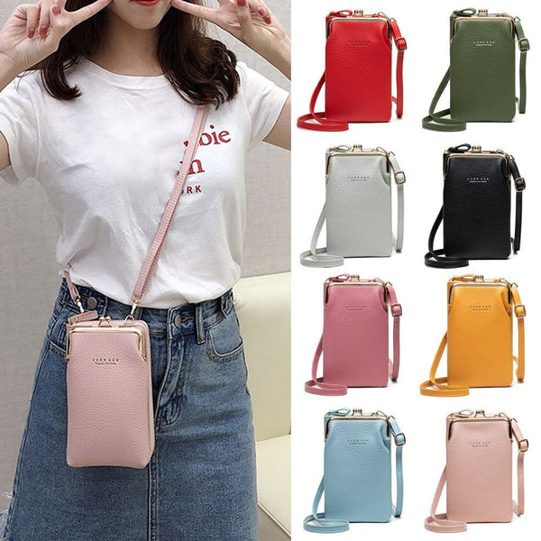 Wallet Purse Card Holder PU Leather Coin Purse Women Phone Bag Crossbody Bag