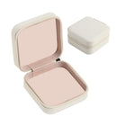 Jewelry Display Storage Box Travel Mini Portable Earrings Ring Case (White)